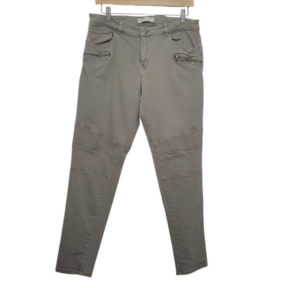 Zara | Moto Army Gray Skinny Jeans - Picture 1 of 8